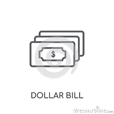 Dollar bill linear icon. Modern outline Dollar bill logo concept Vector Illustration