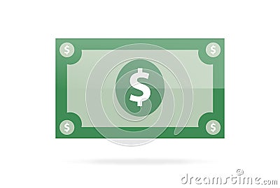 Dollar bill vector graphic, money illustration - Vector Illustration