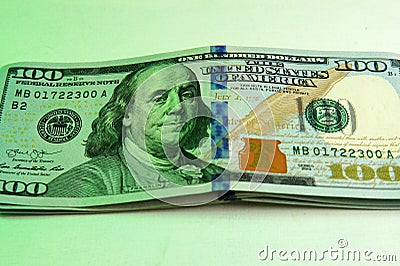 100 dollar bills Stock Photo