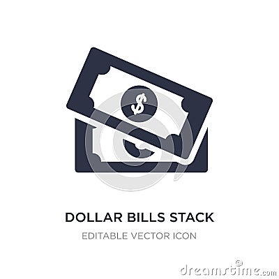 dollar bills stack icon on white background. Simple element illustration from UI concept Vector Illustration