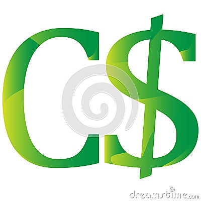 Dollar Canada canadian currency symbol icon Vector Illustration