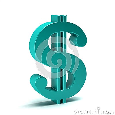 Dollar Classic Image Symbol in Coral Color. 3D Rendering Illustr Stock Photo