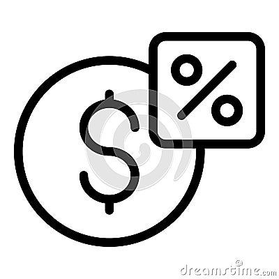 Dollar code promo icon outline vector. Digital price Vector Illustration