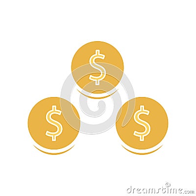 Dollar coin icon Stock Photo