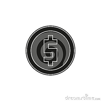 dollar coin icon. vector money - investment symbol Stock Photo