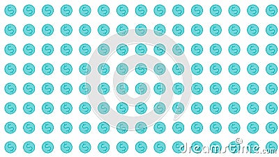 Dollar coin pattern, repeating green circle shape,on a white background Stock Photo