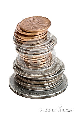 Dollar coins Stock Photo