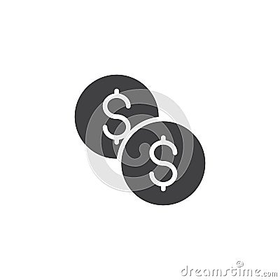 Dollar coins vector icon Vector Illustration