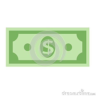Dollar currency banknote icon, stock vector illustration Vector Illustration