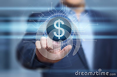 Dollar Currency Business Banking Finance Technology Concept Stock Photo