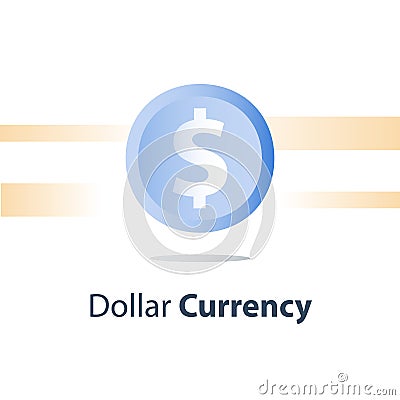 Money exchange, dollar currency coin, cash loan, finance concept Vector Illustration