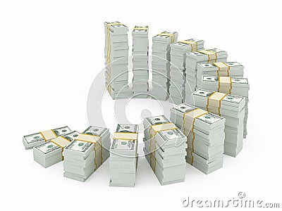Dollar currency stacks Stock Photo