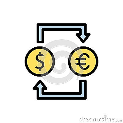 Dollar, euro, arrow icon. Simple color with outline vector elements of economy icons for ui and ux, website or mobile application Stock Photo