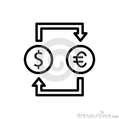 Dollar, euro, arrow icon. Simple line, outline vector elements of economy icons for ui and ux, website or mobile application Stock Photo