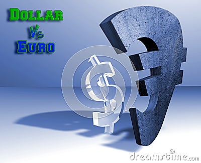 Dollar - euro currency concept Stock Photo