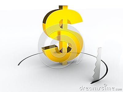 Dollar financial crisys concept Stock Photo