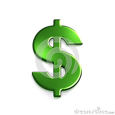 Dollar Green Symbol. 3D Rendering Illustration Stock Photo