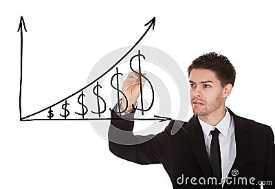 Dollar growth chart Stock Photo