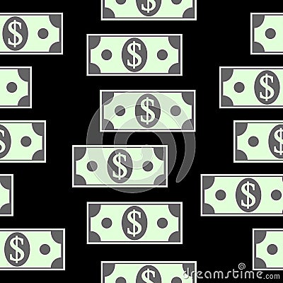 Dollar icons seamless pattern on white. Stock Photo