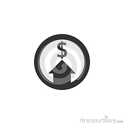 dollar increase icon. Money symbol with arrow stretching rising up. Business cost sale icon. vector illustration Vector Illustration