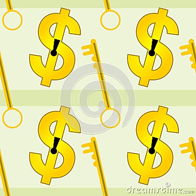 Dollar keyhole seamless background design Stock Photo