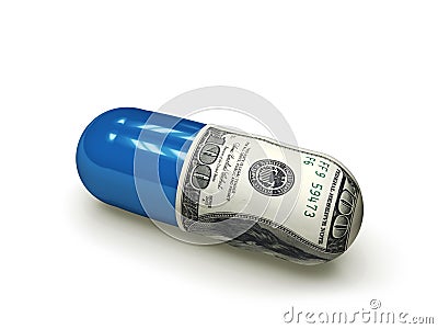 Dollar medicine capsule f1s Stock Photo