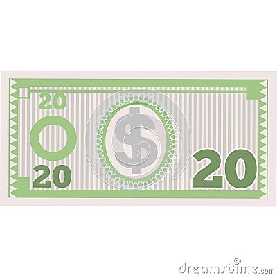 Dollar money currency vector cash icon isolated Vector Illustration