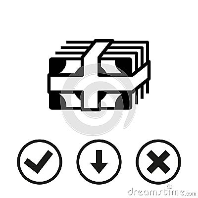 Dollar money icon stock vector illustration flat design Vector Illustration