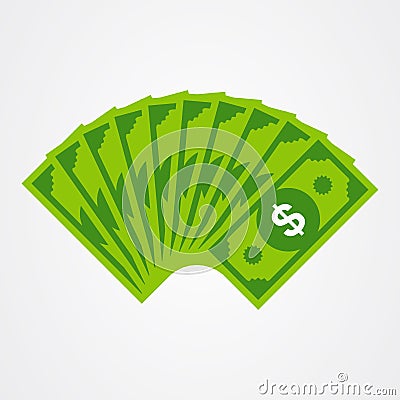 Dollar money icon vector. Cash payment symbol. Dollar sign Vector Illustration