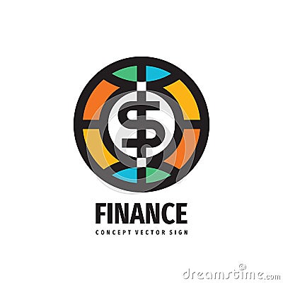 Dollar money token - concept logo design. Finance success sign. Vector illustration. Vector Illustration