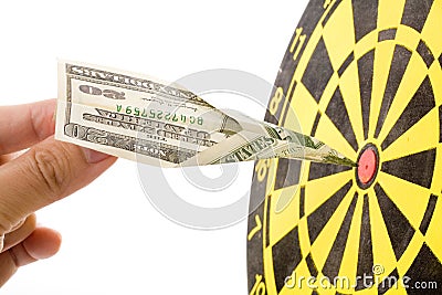 Dollar paper airplane Stock Photo