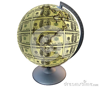 Dollar planet Stock Photo