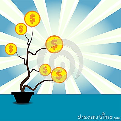 Dollar plant Vector Illustration