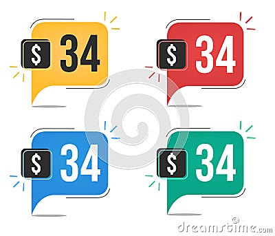 34 dollar price Vector Illustration