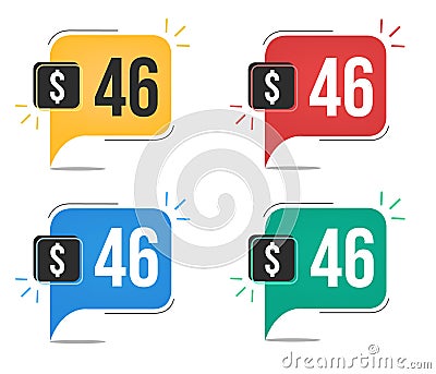 46 dollar price Vector Illustration