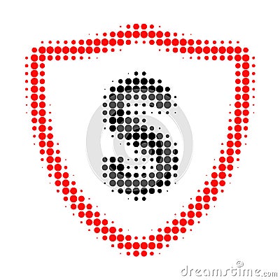 Dollar Protection Halftone Dotted Icon Vector Illustration