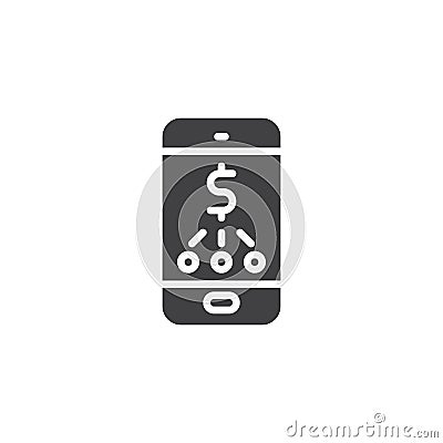 Dollar rate mobile application vector icon Vector Illustration