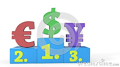 Dollar rise of leader concept, 3d rendering Stock Photo