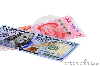 Dollar and RMB Stock Photo