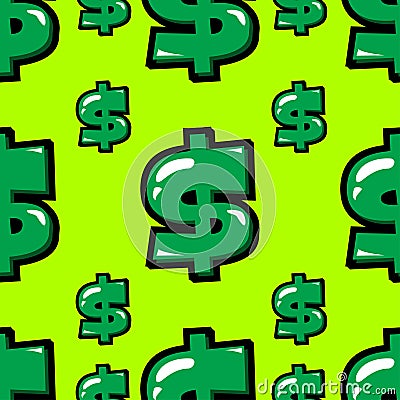 Dollar seamless pattern, economy and money. Vector Illustration