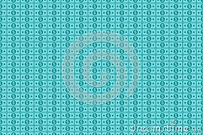 Dollar seamless pattern. simple dollar money icon in greenish blue color. Pattern of simple dollar cash. Vector Illustration