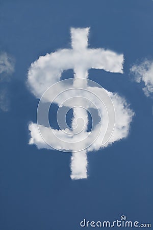 Dollar shaped Cloud Stock Photo