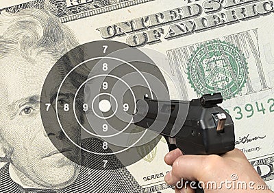 Dollar shooting Stock Photo