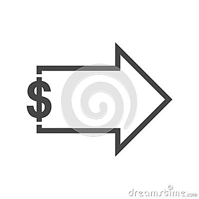 Dollar Sign With Arrow Vector Illustration