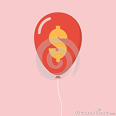 Dollar sign balloon Vector Illustration