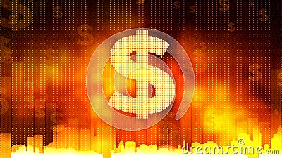 Dollar sign on fiery background, money rules the world, budget adoption, finance Stock Photo