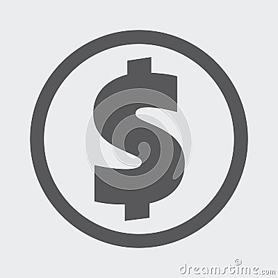 Dollar Sign Icon Vector Illustration