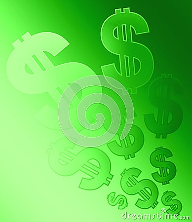 Dollar Signs Background Fading Stock Photo
