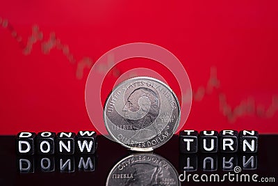 Dollar stock market crash. Economic downturn and big selling pressure. Global recession, financial crisis Stock Photo