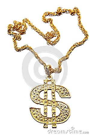 Dollar symbol necklace Stock Photo